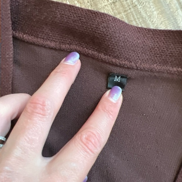 Brown and Orange Knit Cardigan Sweater - Picture 2 of 4